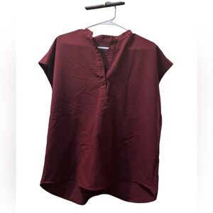 Figs Rafaela Oversize Burgundy Scrub Top.Size L